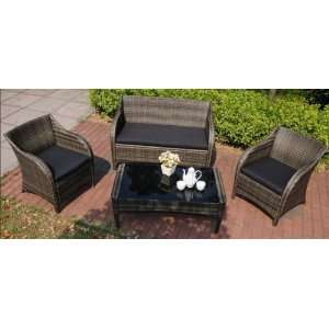    4pc Outdoor Wicker Rattan Furniture Set Patio, Lawn & Garden