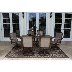  Chub Cay Patio 7 Piece Rocking Chair and Slatted Table Set 