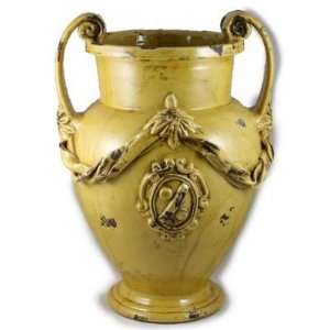  SCAVO DRAPPI Large Vase Urn w/2 Handles YELLOW [#AR502 