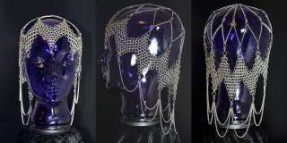 Amethyst Headpiece Headdress Veil Gem Wedding Bridal SCA Chainmail 
