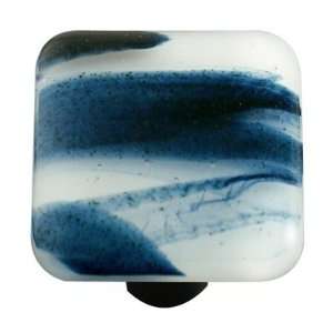  Swirl Cabinet Knob in Metallic Blue Clear Post Color 