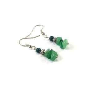   Chip Gemstone with Reconstituted Malachite Dangle Earrings Jewelry