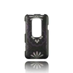  HTC EVO 3D Graphic Rubberized Shield Hard Case   Black 