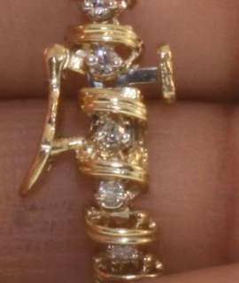 10k yellow gold 1ct diamond tennis bracelet 7 1/2  