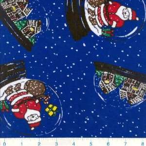 58 Wide Cotton Rib Knit Snowglobe Christmas Fabric By 