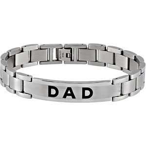    Dad ID Bracelet, Stainless Steel Panther Link 8.50 Jewelry
