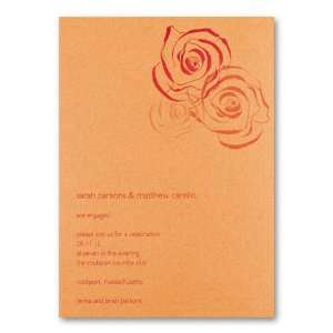  Three Roses On Orange Invitation by Checkerboard