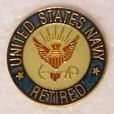 Hat Lapel Push Tie Tac Pin U S Navy Retired NEW  