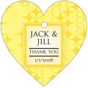   Spring Theme Heart Shaped Personalized Thank You Tags   (Set of 60