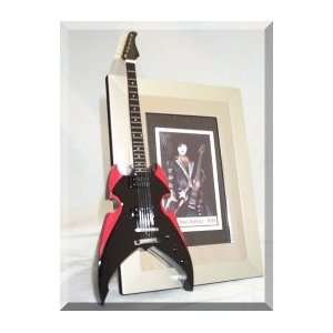  PAUL STANLEY Miniature Guitar Photo Frame KISS Silvertone 