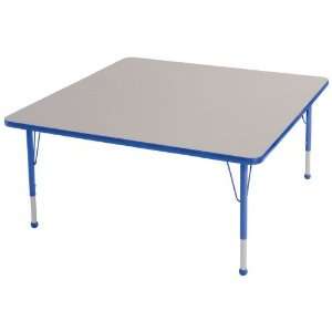  48 Square Adjustable Activity Table in Gray Edge Banding 