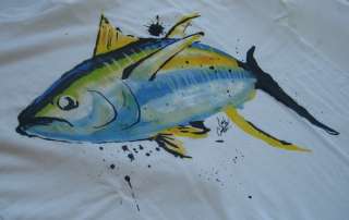 Costa Del Mar White Yellowfin Tuna T Shirt Short Sleeve  