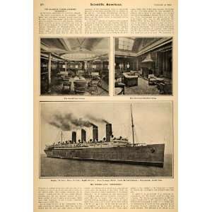  1907 Article Mauretania Quadruple Turbine Steamship 