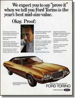 1972 Gold Ford Gran Torino Hardtop Car Photo Ad  