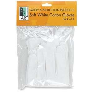  Soft White Cotton Gloves   Soft White, Cotton Gloves, Pkg 