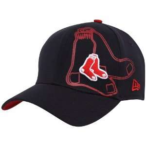 MLB New Era Boston Red Sox Navy Blue 39THIRTY Faded Flex Hat (Medium 