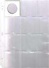 12 POCKET CLEAR COIN SHEET ALBUM PAGE FITS 2 1/2 X 2 1/2 COIN 
