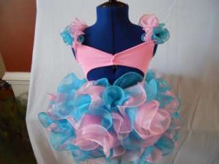 PAGEANT DRESS SHELL PINK AND BLUE BRAND NEW  