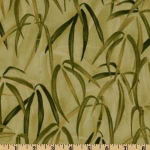  44 Wide Silk Garden Bamboo Leaves Green Fabric By The 