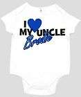 LOVE MY AUNT OR UNCLE CUSTOM WITH NAME BABY BODYSUIT WHITE PINK 