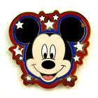 Disney Mickey Mouse Face with Stars Enamel Lapel Pin