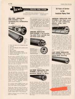 1963 Ric wil Jacketed Pipe Insulation Asbestos Felt AD  