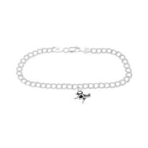  Silver Love You Sign Language on 4 Millimeter Charm 