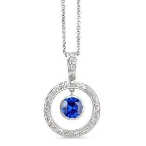 Twin Circle Pave Diamond Pendant In 18K White Gold With A 