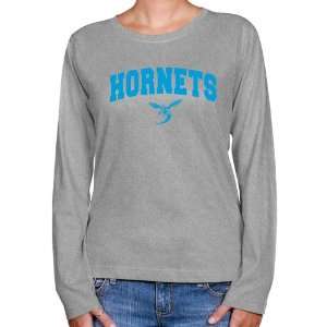 NCAA Delaware State Hornets Ladies Ash Logo Arch Long Sleeve Classic 