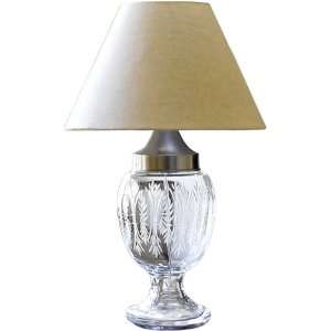  Etched Glass and Silver Plated Brass Wheat Lamp