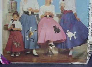 POODLE SKIRT PATTERN VTG 1950 MID CENTURY RETRO SEWING MCCALLS 7253 