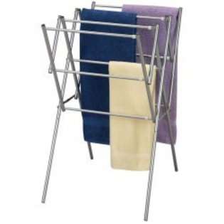 Expandable Steel Clothes Drying Rack   Silver   34.6H x 34.5W x 224 