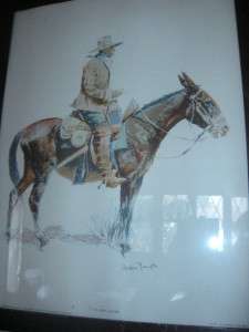 VINTAGE FREDERIC REMINGTON AN ARMY PACKER FRAMED PRINT  