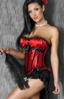 Satin Boned padded Bra Lace up Basque Corset Top +G String  