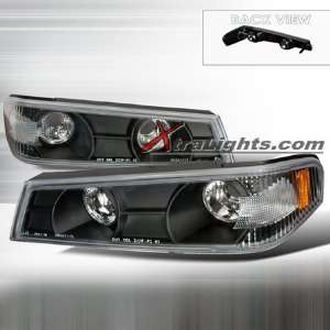    10 Chevy Colorado Bumper Lights /w Amber Reflectors   Black (pair)_1