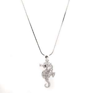  Silver Plated Seahorse Charm and Chain 