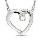  10k White Gold Diamond Accent Heart Necklace