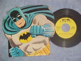   Cut Cardboard Picture Sleeve  BATMAN RECORD ITS THE BATMAN  