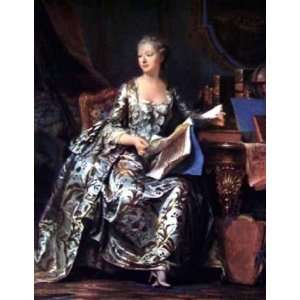Madame Pompadour 1755 by Maurice Q De La Tour 8x11  