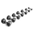 York Barbell 5 lb to 50 lb Pro Hex Dumbbell Set with Rack
