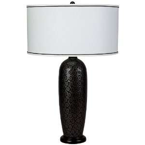   Extra Large Scroll Black Ceramic Table Lamp