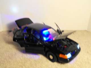 18 Undercover Black Police Car W/ Lights Custom Ford Slicktop  