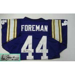  Chuck Foreman Hand Signed Vikings Throwback Purple Jersey 