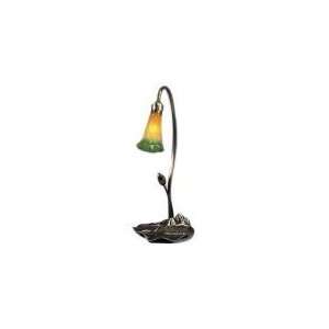  Amber & Green Lily One Light Table Lamp 16 H Meyda 12386 