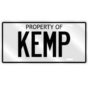  PROPERTY OF KEMP LICENSE PLATE SING NAME