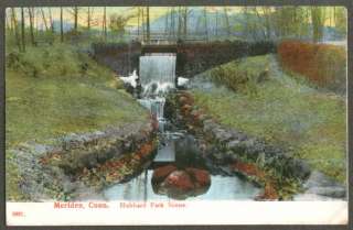 Waterfall Hubbard Park Meriden CT postcard 191?  