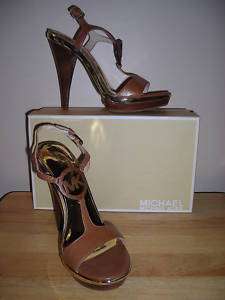 Michael Kors Niki T Strap brown sandal  