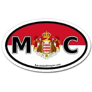  Monaco MC Flag Car Bumper Sticker Decal Oval Automotive