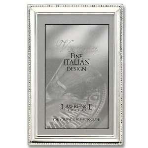    Silver Plated Metal Picture Frame with Bead Border