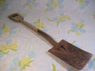 Antique #2 Wood D handle Coal Shovel Spade Flat  